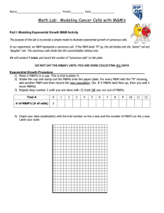 Math Lab:  Modeling Cancer Cells with M&amp;M’s
