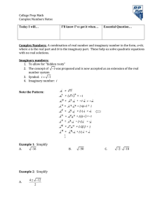 College Prep Math  Complex Numbers Notes a