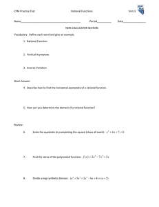 CPM Practice Test Rational Functions Unit 3