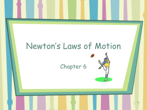 Newton’s Laws of Motion Chapter 6 1