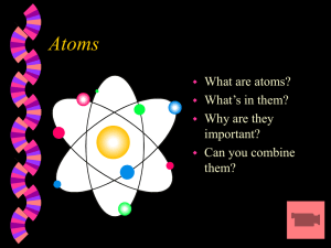 Atoms What are atoms? What’s in them? Why are they