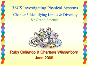 BSCS Investigating Physical Systems Chapter 3 Identifying Limits &amp; Diversity 8 Grade Science
