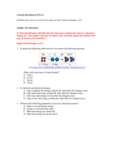 Content Benchmark P.8.A.5  Sample Test Questions