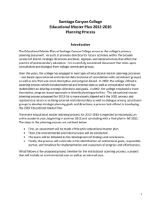 Santiago Canyon College Educational Master Plan 2012-2016 Planning Process