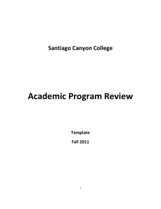 Academic Program Review  Santiago Canyon College Template