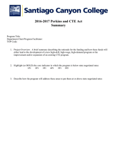 2016-2017 Perkins and CTE Act Summary