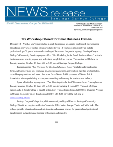 Tax Workshop Offered for Small Business Owners