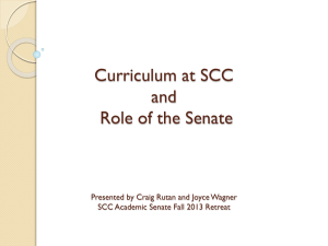 Curriculum at SCC and Role of the Senate