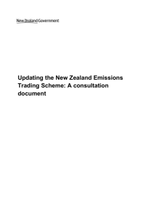 Updating the New Zealand Emissions Trading Scheme: A consultation document