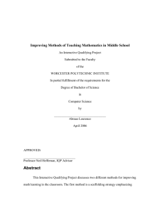 Improving Methods of Teaching Mathematics in Middle School