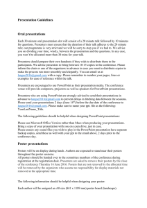Presentation Guidelines Oral presentations