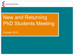 New and Returning PhD Students Meeting October 2015