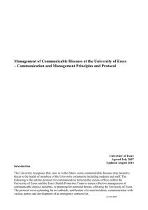 Management of Communicable Diseases at the University of Essex