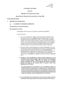 UNIVERSITY OF ESSEX SENATE  REPORT TO COUNCIL JULY 2006