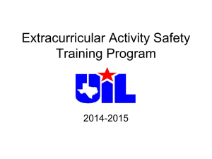 Extracurricular Activity Safety Training Program 2014-2015
