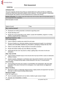 Risk Assessment  EVENT(S):    __________________________________________________________