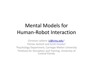 Mental Models for Human-Robot Interaction