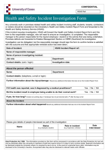 Health and Safety Incident Investigation Form  CONFIDENTIAL