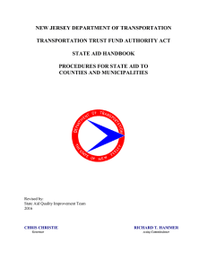 NEW JERSEY DEPARTMENT OF TRANSPORTATION  TRANSPORTATION TRUST FUND AUTHORITY ACT