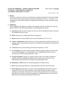 STATE OF VERMONT – PUBLIC SERVICE BOARD CONTRACT FOR PERSONAL SERVICES