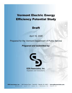 Vermont Electric Energy Efficiency Potential Study Draft