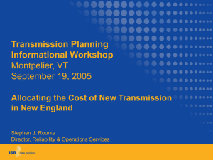 Transmission Planning Informational Workshop Montpelier, VT September 19, 2005