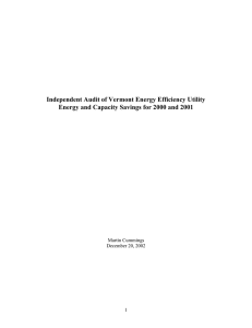 Independent Audit of Vermont Energy Efficiency Utility  Martin Cummings