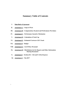 Summary Table of Contents