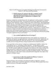 March 30, 2007 Responses to Exemption Working Group Questions Summarized... March 8 , 2007 Board Staff Memorandum