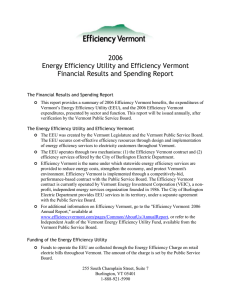 2006 Energy Efficiency Utility and Efficiency Vermont Financial Results and Spending Report