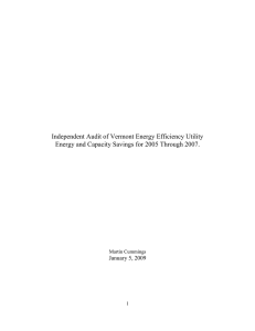 Independent Audit of Vermont Energy Efficiency Utility