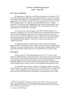 Contract Administrator Report April - June 2007