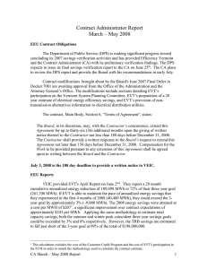 Contract Administrator Report March – May 2008