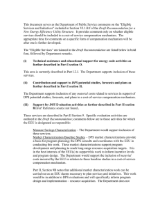 This document serves as the Department of Public Service comments... Draft Recommendation for a