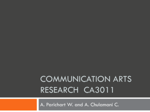 COMMUNICATION ARTS RESEARCH  CA3011 A. Parichart W. and A. Chulamani C.