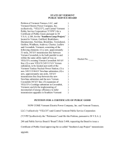 Petition of Vermont Transco, LLC, and ) Vermont Electric Power Company, Inc.