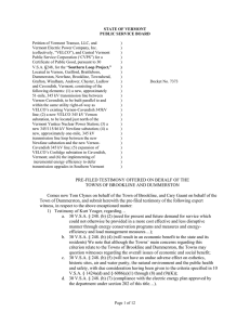 Petition of Vermont Transco, LLC, and ) Vermont Electric Power Company, Inc.