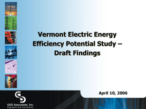 Vermont Electric Energy Efficiency Potential Study – Draft Findings April 10, 2006
