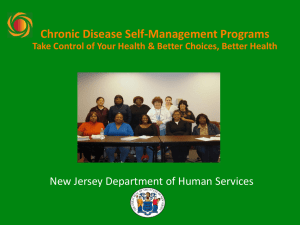 Chronic Disease Self-Management Programs New Jersey Department of Human Services