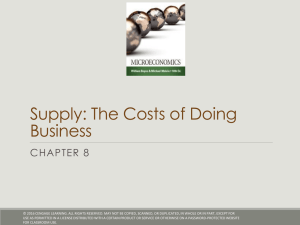 Supply: The Costs of Doing Business CHAPTER 8