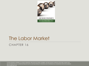 The Labor Market CHAPTER 16