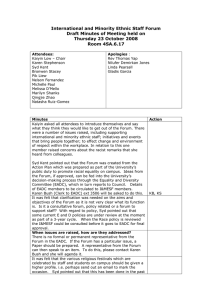 International and Minority Ethnic Staff Forum Thursday 23 October 2008