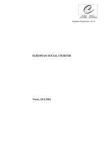 EUROPEAN SOCIAL CHARTER Turin, 18.X.1961 European Treaty Series - No. 35