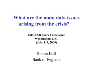 What are the main data issues arising from the crisis? Simon Hall