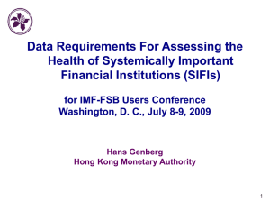 Data Requirements For Assessing the Health of Systemically Important Financial Institutions (SIFIs)