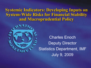 Systemic Indicators: Developing Inputs on System-Wide Risks for Financial Stability