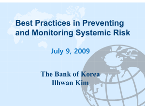 Best Practices in Preventing and Monitoring Systemic Risk The Bank of Korea