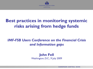 Best practices in monitoring systemic risks arising from hedge funds