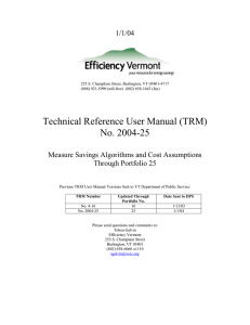 Technical Reference User Manual (TRM) No. 2004-25 1/1/04