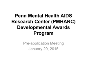 Penn Mental Health AIDS Research Center (PMHARC) Developmental Awards Program